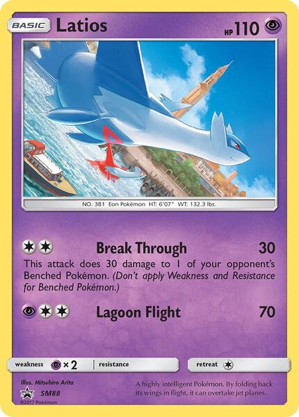 Latios - SM88 - SM Promos - Holofoil - Moderately Played (MP)