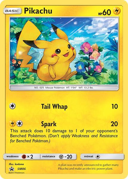 Pikachu - SM86 - SM Promos - Holofoil - Moderately Played (MP)