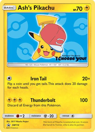 Ash's Pikachu - SM114 - SM Promos - Moderately Played (MP)