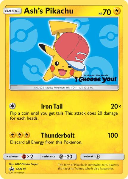 Ash's Pikachu - SM114 - SM Promos - Moderately Played (MP)