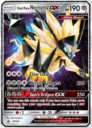 Dusk Mane Necrozma GX - SM102 - SM Promos - Holofoil - Heavily Played (HP)