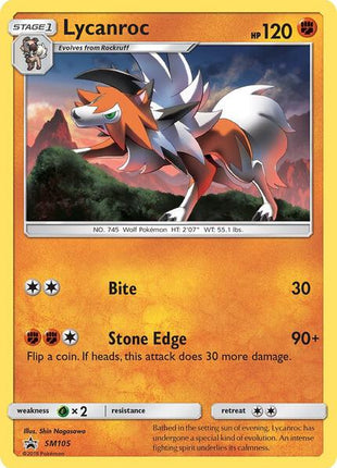 Lycanroc - SM105 - SM Promos - Holofoil - Damaged