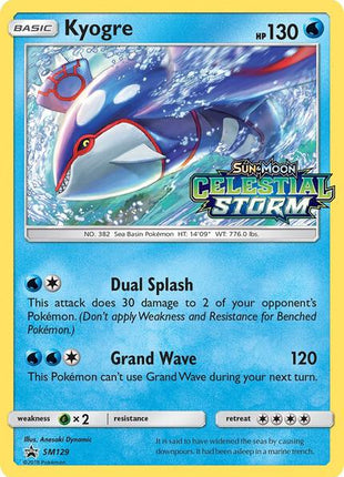 Kyogre - SM129 (Prerelease) - SM Promos - Holofoil - Lightly Played (LP)