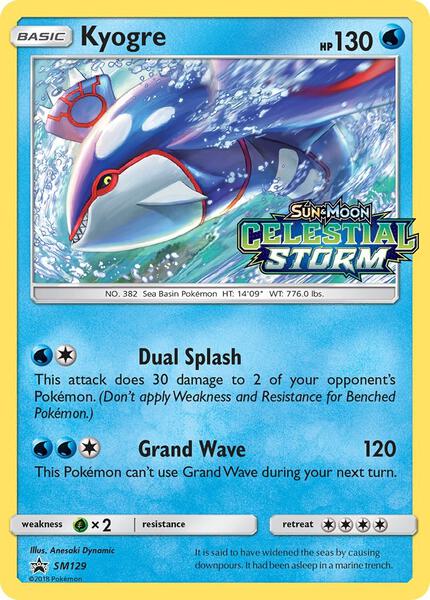 Kyogre - SM129 (Prerelease) - SM Promos - Holofoil - Lightly Played (LP)
