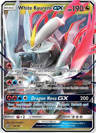 White Kyurem GX - Dragon Majesty - Holofoil - Lightly Played (LP)