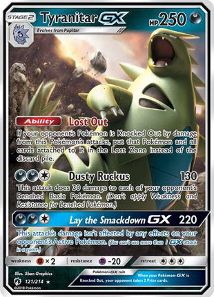 Tyranitar GX - SM Lost Thunder - Holofoil - Damaged