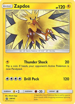 Zapdos - SM145 - SM Promos - Holofoil - Heavily Played (HP)