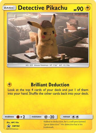 Detective Pikachu - SM194 - SM Promos - Holofoil - Lightly Played (LP)