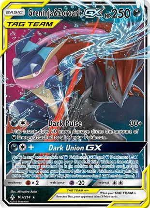 Greninja & Zoroark GX - SM Unbroken Bonds - Holofoil - Lightly Played (LP)