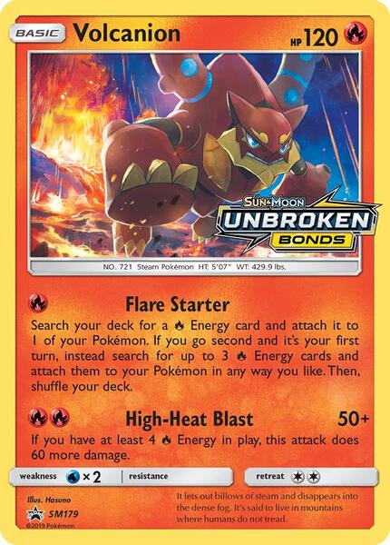 Volcanion - SM179 (Prerelease) - SM Promos - Holofoil - Moderately Played (MP)