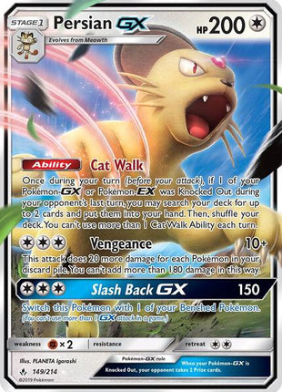 Persian GX - SM Unbroken Bonds - Holofoil - Damaged