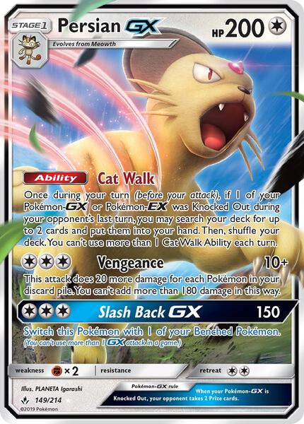 Persian GX - SM Unbroken Bonds - Holofoil - Damaged