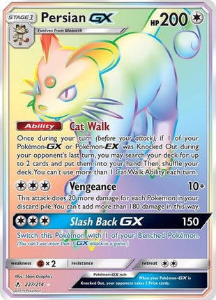 Persian GX (Secret) - SM Unbroken Bonds - Holofoil - Near Mint (NM)