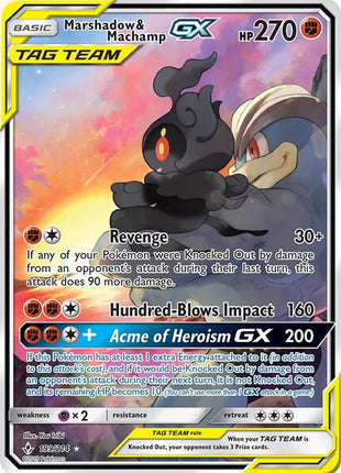Marshadow & Machamp GX (199) (Full Art) - SM Unbroken Bonds - Holofoil - Lightly Played (LP)