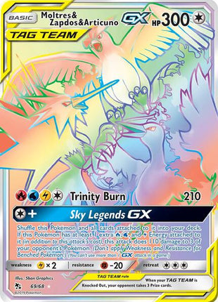Moltres & Zapdos & Articuno GX (Secret) - Hidden Fates - Holofoil - Near Mint (NM)