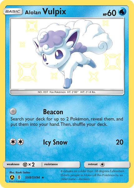 Alolan Vulpix - Hidden Fates Shiny Vault - Holofoil - Near Mint (NM)