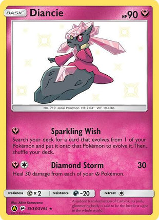 Diancie - Hidden Fates Shiny Vault - Holofoil - Near Mint (NM)