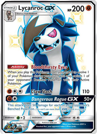 Lycanroc GX (SV66) - Hidden Fates Shiny Vault - Holofoil - Near Mint (NM)