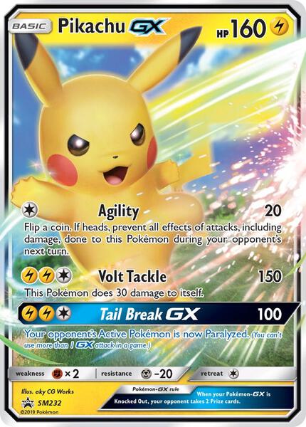 Pikachu GX - SM232 - SM Promos - Holofoil - Moderately Played (MP)