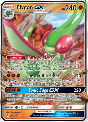 Flygon GX - SM Cosmic Eclipse - Holofoil - Damaged