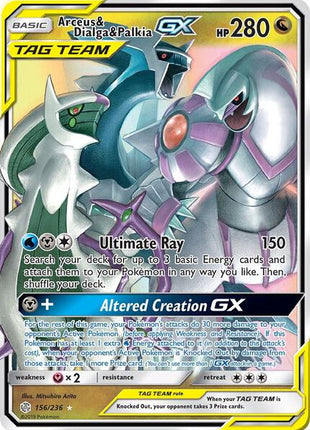 Arceus & Dialga & Palkia GX - SM Cosmic Eclipse - Holofoil - Near Mint (NM)