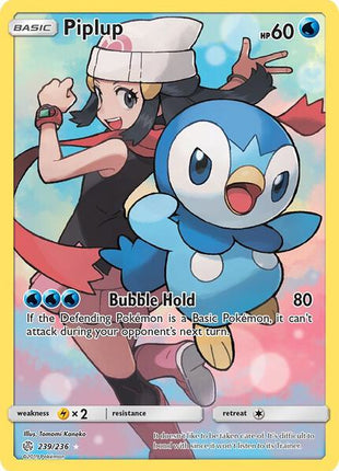 Piplup (Secret) - SM Cosmic Eclipse - Holofoil - Heavily Played (HP)