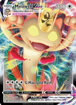 Meowth VMAX - SWSH005 - SWSH Sword and Shield Promo Cards - Holofoil - Lightly Played (LP)