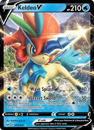 Keldeo V - SWSH01 Sword and Shield Base Set - Holofoil - Near Mint (NM)