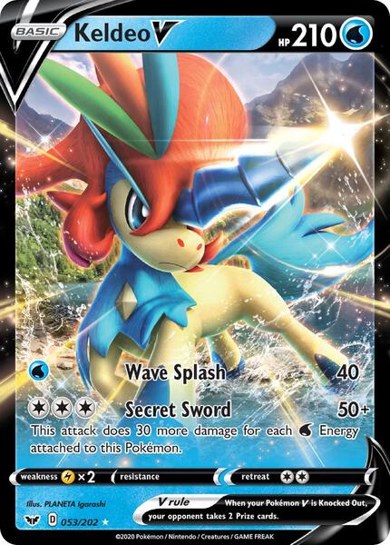 Keldeo V - SWSH01 Sword and Shield Base Set - Holofoil - Near Mint (NM)
