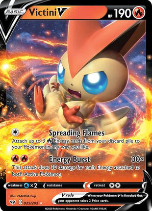 Victini V - SWSH01 Sword and Shield Base Set - Holofoil - Near Mint (NM)