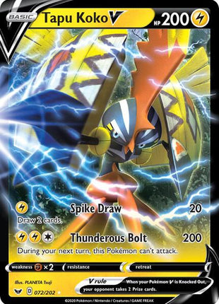 Tapu Koko V - SWSH01 Sword and Shield Base Set - Holofoil - Damaged
