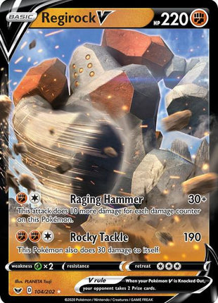 Regirock V - SWSH01 Sword and Shield Base Set - Holofoil - Near Mint (NM)