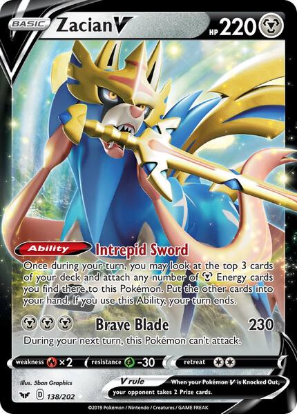 Zacian V - SWSH01 Sword and Shield Base Set - Holofoil - Near Mint (NM)