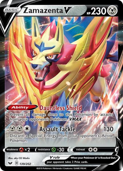 Zamazenta V - SWSH01 Sword and Shield Base Set - Holofoil - Near Mint (NM)
