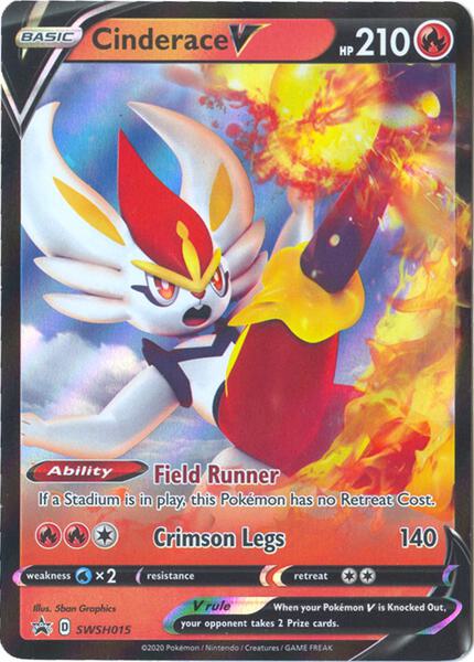 Cinderace V - SWSH015 - SWSH Sword and Shield Promo Cards - Holofoil - Near Mint (NM)