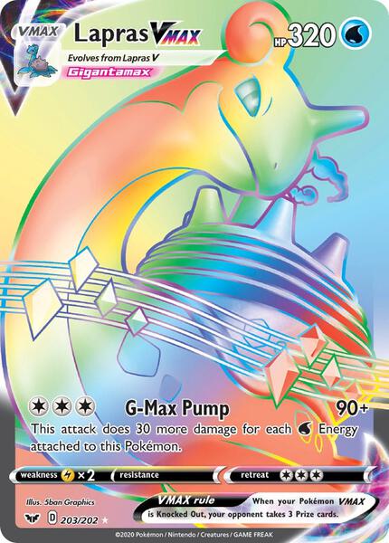 Lapras VMAX (Secret) - SWSH01 Sword and Shield Base Set - Holofoil - Near Mint (NM)