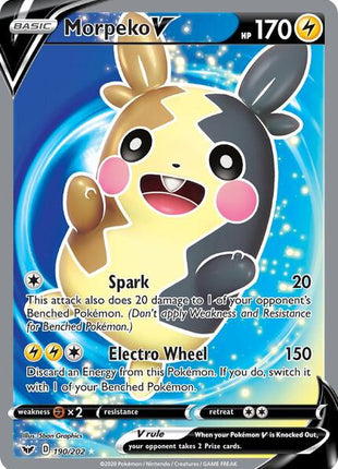 Morpeko V (Full Art) - SWSH01 Sword and Shield Base Set - Holofoil - Near Mint (NM)