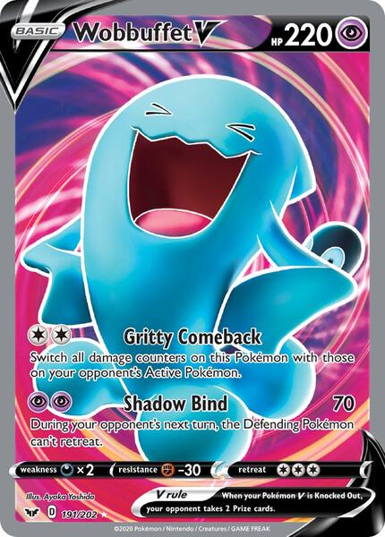 Wobbuffet V (Full Art) - SWSH01 Sword and Shield Base Set - Holofoil - Near Mint (NM)