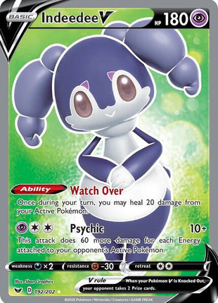 Indeedee V (Full Art) - SWSH01 Sword and Shield Base Set - Holofoil - Near Mint (NM)