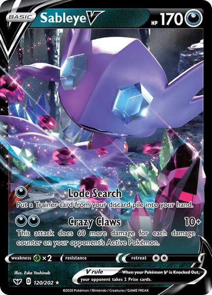 Sableye V - SWSH01 Sword and Shield Base Set - Holofoil - Near Mint (NM)