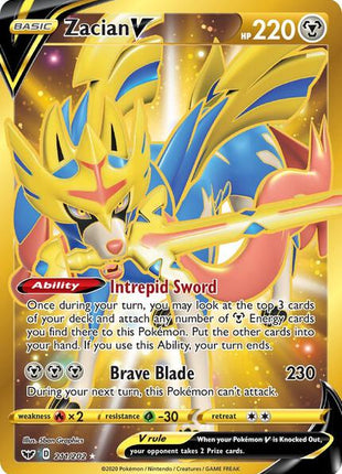 Zacian V (Secret) - SWSH01 Sword and Shield Base Set - Holofoil - Near Mint (NM)