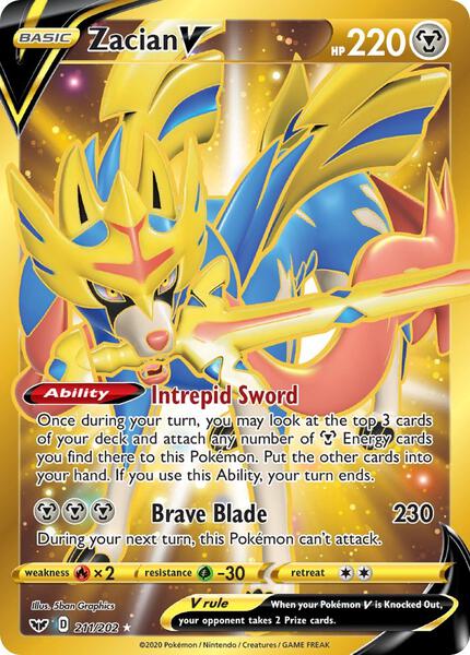Zacian V (Secret) - SWSH01 Sword and Shield Base Set - Holofoil - Near Mint (NM)