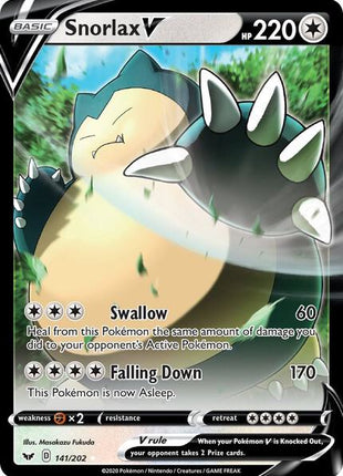 Snorlax V - SWSH01 Sword and Shield Base Set - Holofoil - Near Mint (NM)