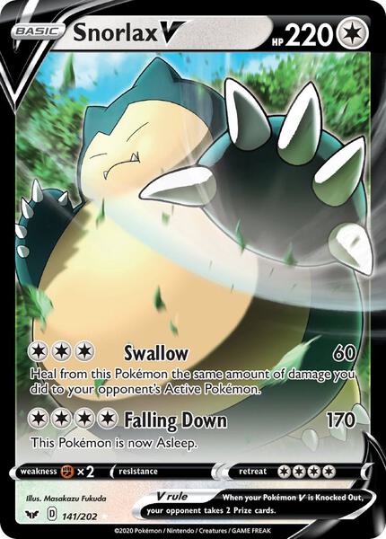 Snorlax V - SWSH01 Sword and Shield Base Set - Holofoil - Near Mint (NM)