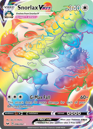 Snorlax VMAX (Secret) - SWSH01 Sword and Shield Base Set - Holofoil - Near Mint (NM)