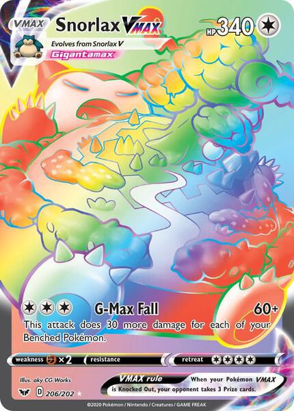 Snorlax VMAX (Secret) - SWSH01 Sword and Shield Base Set - Holofoil - Near Mint (NM)