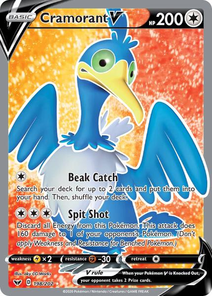 Cramorant V (Full Art) - SWSH01 Sword and Shield Base Set - Holofoil - Near Mint (NM)