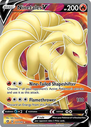 Ninetales V (Full Art) - SWSH02 Rebel Clash - Holofoil - Near Mint (NM)
