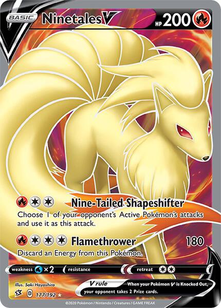 Ninetales V (Full Art) - SWSH02 Rebel Clash - Holofoil - Near Mint (NM)