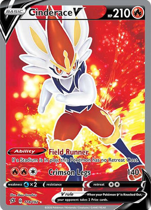 Cinderace V (Full Art) - SWSH02 Rebel Clash - Holofoil - Near Mint (NM)